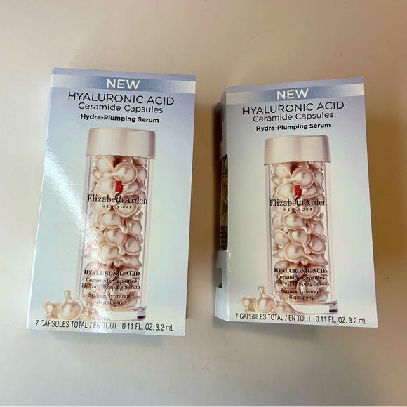 2 X Elizabeth Arden HYALURONIC ACID CERAMIDE 7 CAPSULES Ea HYDRA-PLUMPING SERUM - Picture 2 of 4